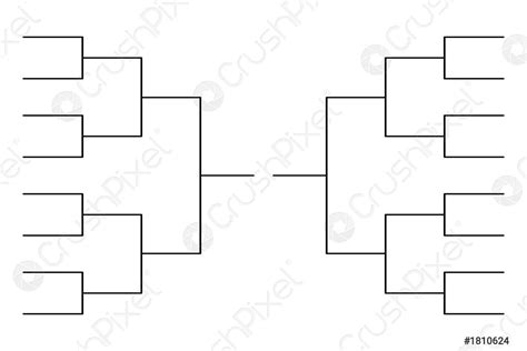 Simple Black Tournament Bracket Template For 16 Teams On