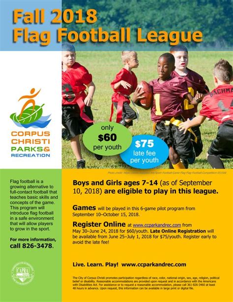 Youth Tackle The Game Of Flag Football This Fall City Of Corpus Christi