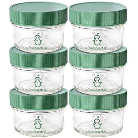 Sage Spoonfuls Reusable Glass Baby Food Jars 4oz Food Storage