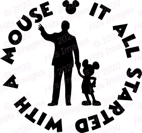 It All Started With A Mouse Disney Svg Walt And Mickey Etsy