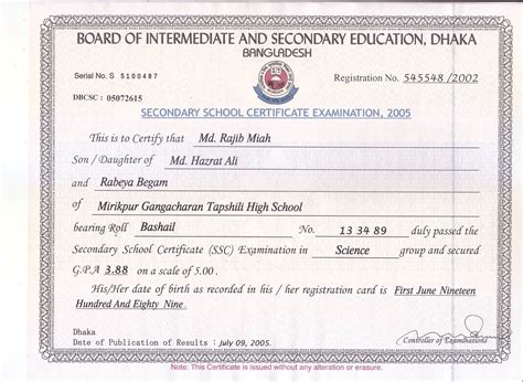 Certificate Of Ssc Md Rajib Miah Flickr