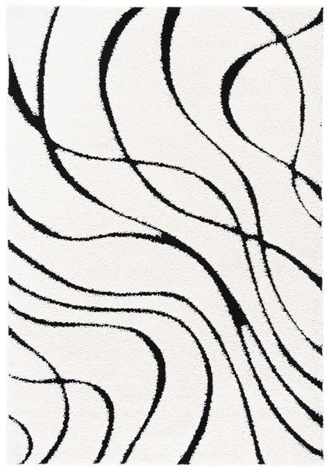 Safavieh Florida Shag Sg471 1290 Ivory Black Rug Studio