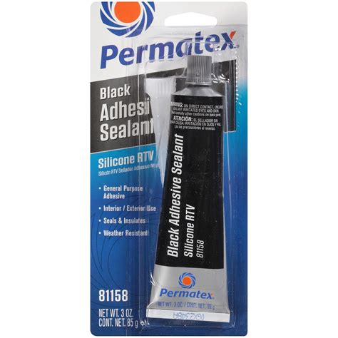 Permatex Black Rtv Silicone Multi Purpose Adhesive Sealant 3 Oz
