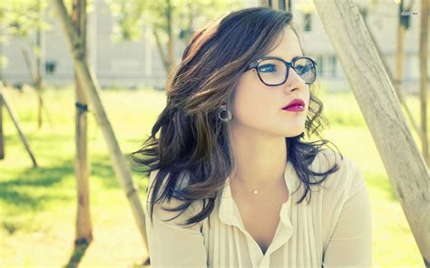 Wallpaper Face Model Long Hair Women With Glasses Sunglasses Brunette Dress Red