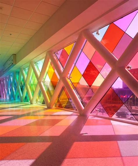 Colored Glass Architecture Installation Art Miami Airport