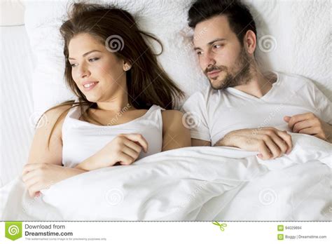 Loving Couple In Bed Stock Photo Image Of Caucasian 94029894