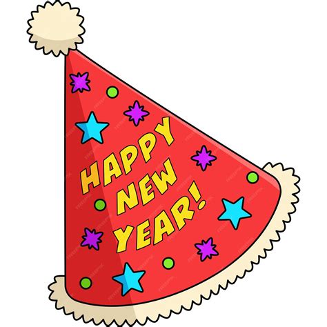 Premium Vector New Years Eve Party Hat Cartoon Colored Clipart