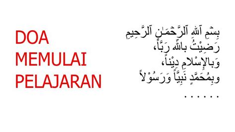 Doa Sebelum Memulai Pelajaran Di Kelas Panduan Mengajar