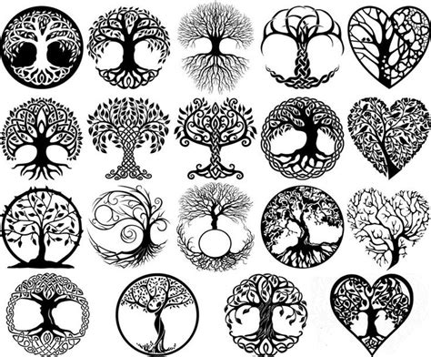 The Tree Of Life Is Shown In Black And White