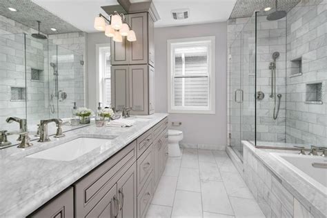 A master bathroom which had a huge built in tub in the center of the bathroom, needed a complete remodel. The 20 Most Beautiful Master Bathrooms of 2019 - Page 2 of 4