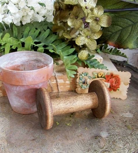 Set Of 5 Vintage Wooden Spools Craft Organization Crafts Etsy