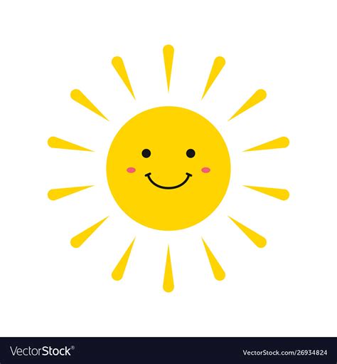 Cute Smiling Suns Smile Sun Emoji Summer Sun Vector Image