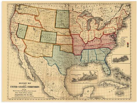 Historix Vintage 1861 American Civil War Map Ebay