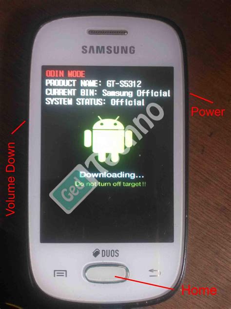 Cara Flash Samsung Galaxy Y Neo GT-S5312 Restart Terus atau balik lagi