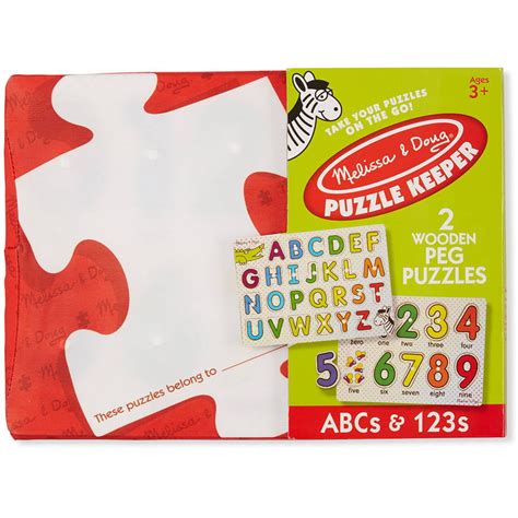 Melissa And Doug Abcs And 123s Wooden Peg Puzzles Set With Puzzle Keeper