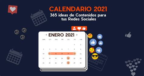 Calendario de contenidos para Redes Sociales 2021 Jommy Martínez