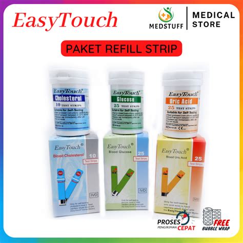 Jual Easy Touch Refill Strip Glucose Gula Darah Diabetes Uric Acid Asam