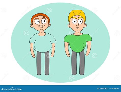 Two Cartoon Vector Male Characters Stock Image Illustration Of Person