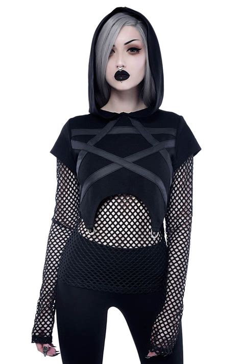 Witchnet Hood Top Shop Now Killstar Us Store Fashion Women Womens Tops