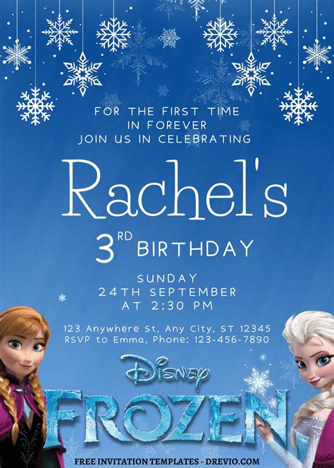 7 Disney Frozen Canva Birthday Invitation Templates Download
