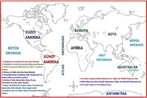D Nya K Talar Ve Okyanuslar Haritas Sosyal Bilgiler