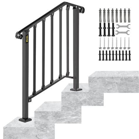 Buy Happybuy Handrail For 2 Or 3 Steps Matte Black Stair Rail Wrought