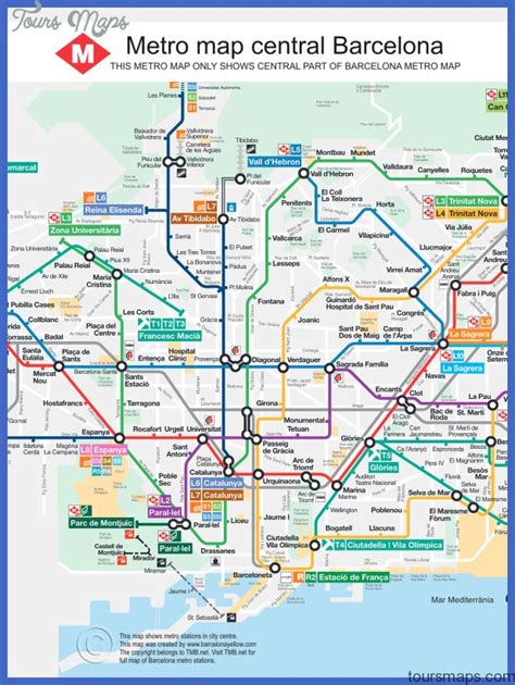 Barcelona Subway Map Toursmaps Com