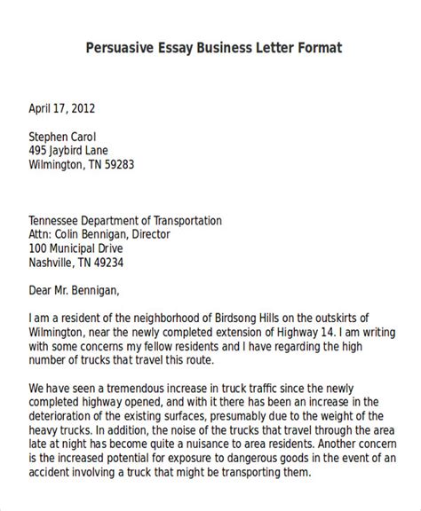 Free 9 Sample Persuasive Business Letter Templates In Ms Word Pdf