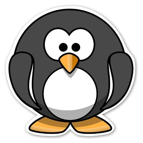 Tecknad rund pingvin - StickerApp