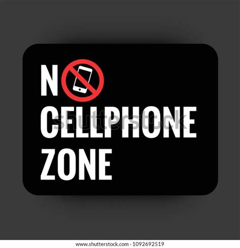 No Cellphone Zone Sticker Sign Flat Stock Vector Royalty Free