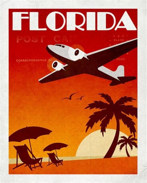 Art Deco Travel Posters Posters Art Prints Florida Art Deco Vintage