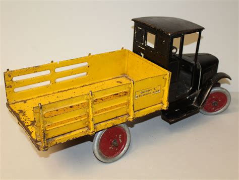 Bargain John's Antiques | Buddy L Baggage Line Toy Truck with Stake Box