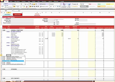 10 Microsoft Excel Estimate Template Excel Templates