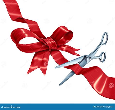 Ribbon Cutting With Scissors Grand Opening Ceremony Vector Invitation