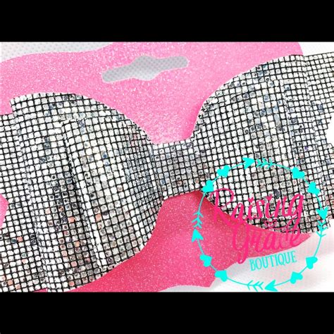 Double Stacked Glitter Faux Leather Hair Bow All One Color Etsy