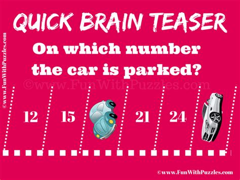 Quick Brain Teaser Parking Maths Puzzle And Answer For Kids