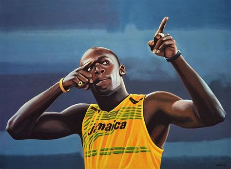 Usain Bolt Painting Art Print By Paul Meijering In 2021 Usain Bolt