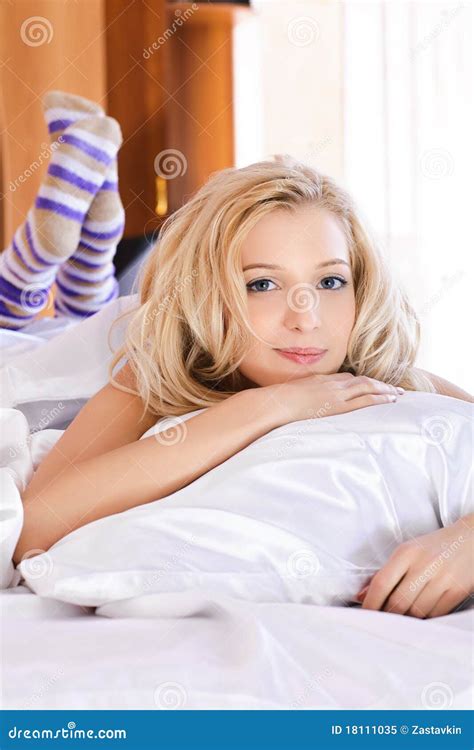 Beautiful Girl In Bedroom Stock Image Image Of Happy 18111035