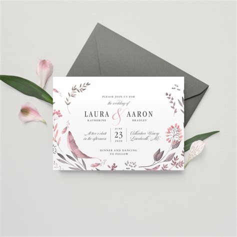 two piece mauve floral wedding invitation suite — paper hearts design co luxury wedding