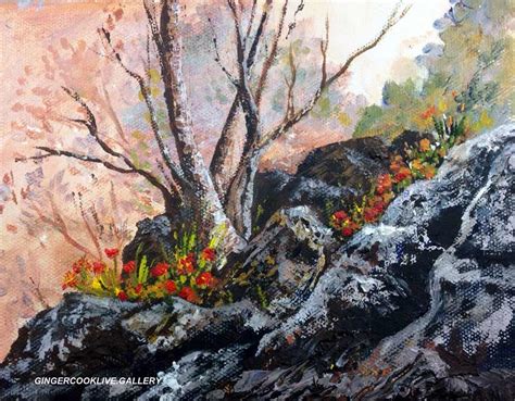How To Paint An Acrylic Wilderness Landscape Of Rocks And