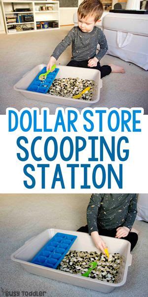Dollar Store Scooping Station Activity A Simple Sensory Activity For