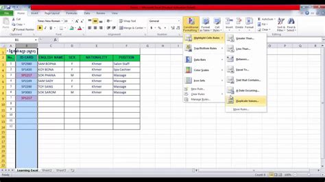 Teknik Menghilangkan Warna Data Duplikat di Excel