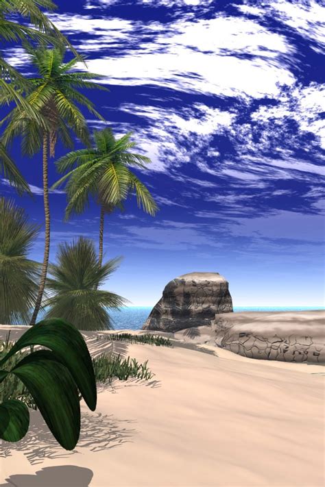 3dabstract Tropical Paradise Island Ipad Iphone Hd
