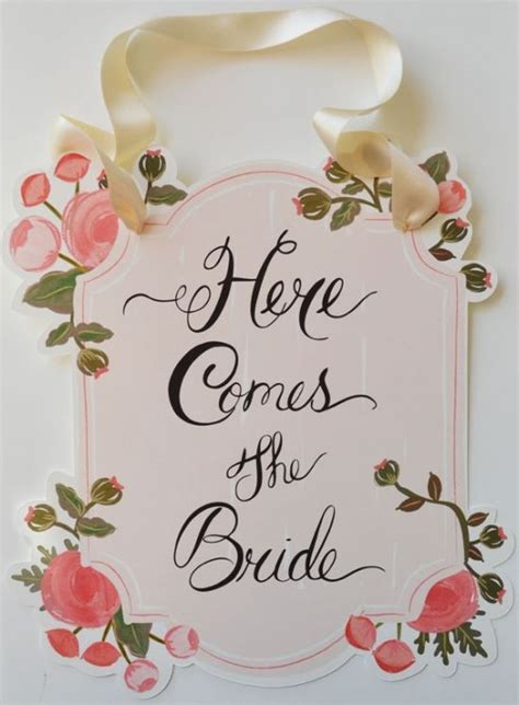 Here Comes The Bride Wedding Sign Bride Sign Wedding Signs Here
