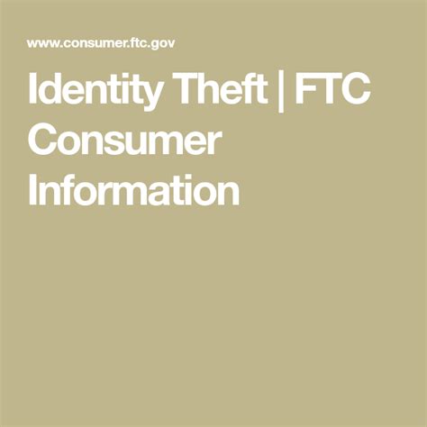 Identity Theft Ftc Consumer Information Identity Theft Theft Identity