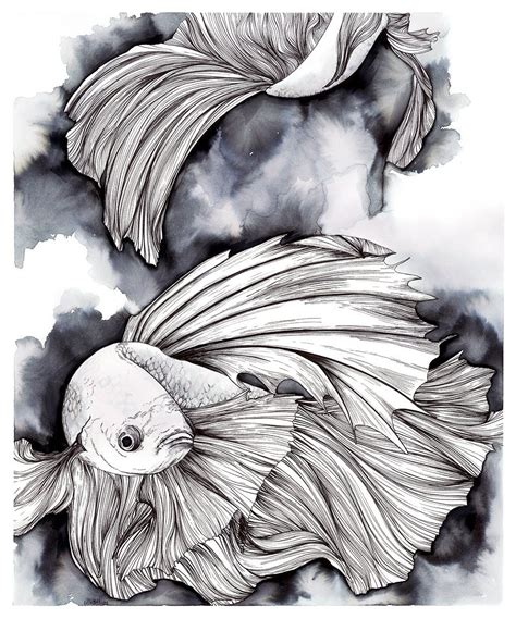 Drawn koi carp pen drawing #10 | fish drawings, ink pen. Pin na nástěnce Pen and ink drawings