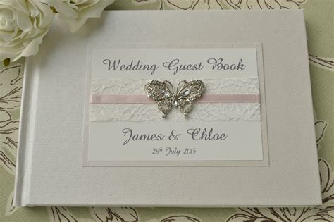 Customize the front and back cover to fit your wedding theme! Personalised Wedding Guest Book - Lace, Ribbon & Luxury ...