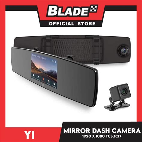 Yi Mirror Dash Cam Ycs1c17 Dual Dashboard Camera Recorder With Touch