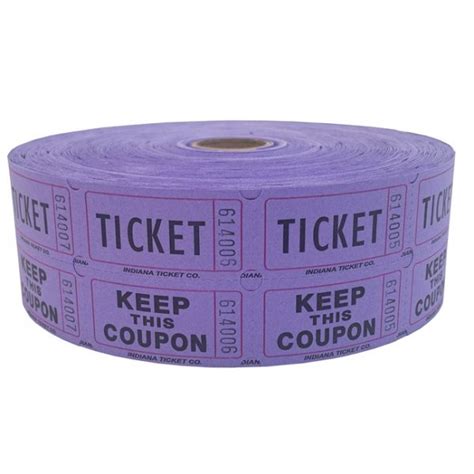Schorin Company Purple Raffle Tickets Double Roll 2000roll Schorin