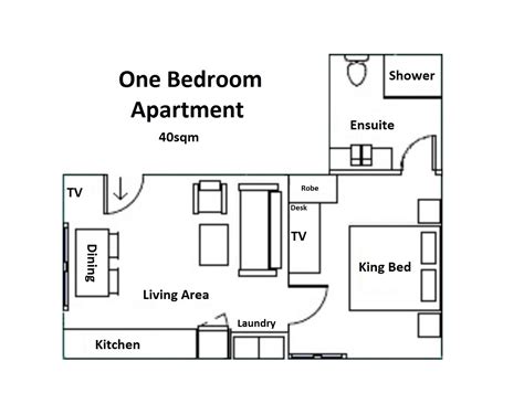 One Bedroom Flat Floor Plan House Plan Single Plans Storey Bedroom